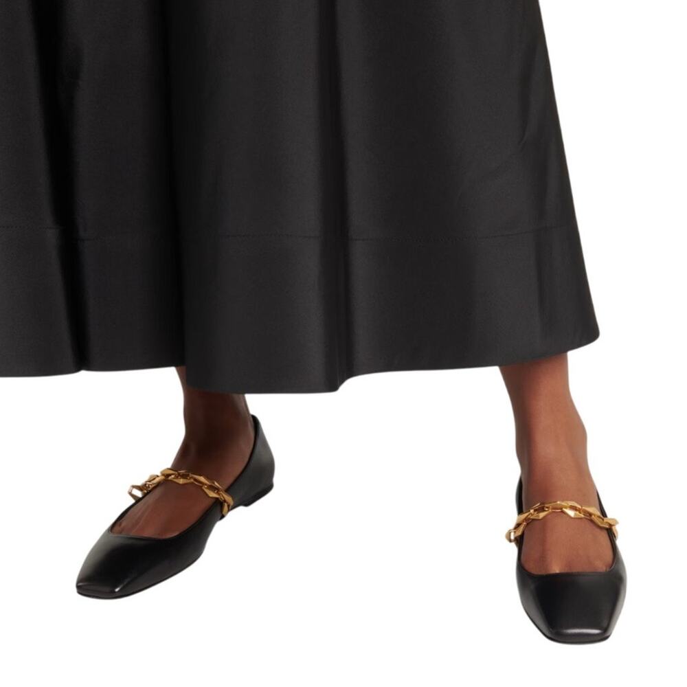 Jimmy Choo Diamond Tilda Flats Chain Leather Square Toe Italy Made Going Out 10